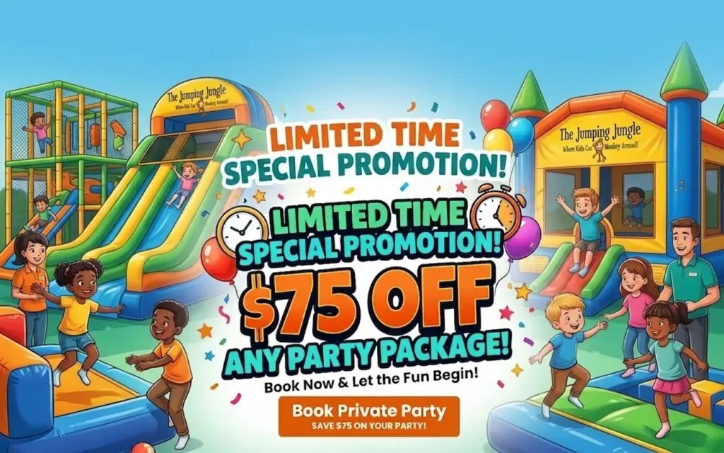 Jumping Jungle $75 off promotion on all packages
